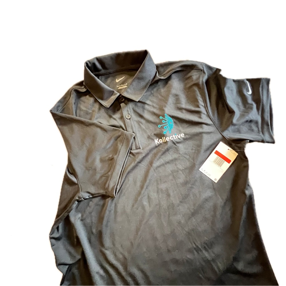 Nike Kollective Black Short Sleeve Polo Shirt Men's Size LARGE Dri-FIT NWT NEW